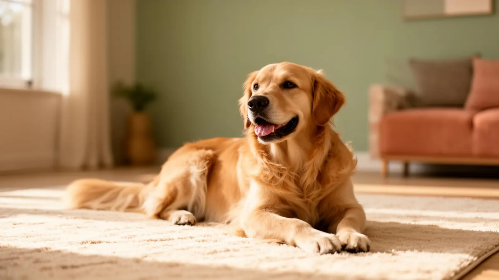 Calm dog at home