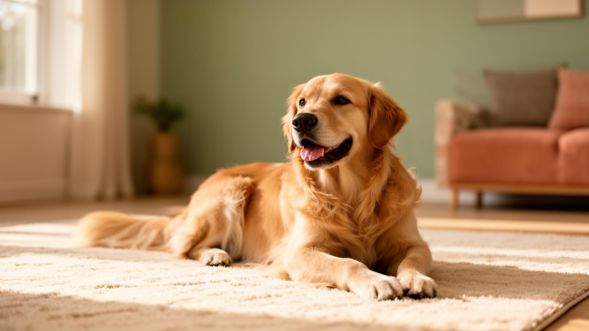 Calm dog at home